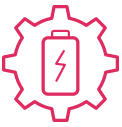 Energy optimisation red icon